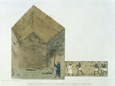 La grande camera nella seconda piramide di Giza, scoperta da Giovanni Belzoni, tavola 12 da 